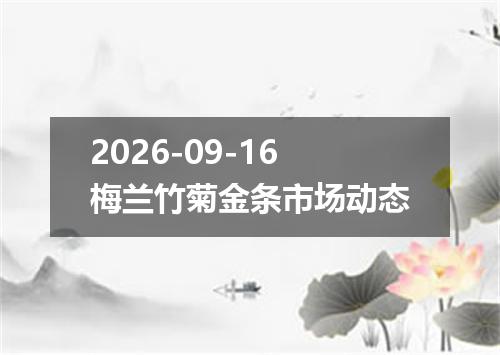 2026-09-16梅兰竹菊金条市场动态
