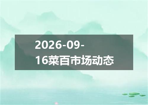 2026-09-16菜百市场动态