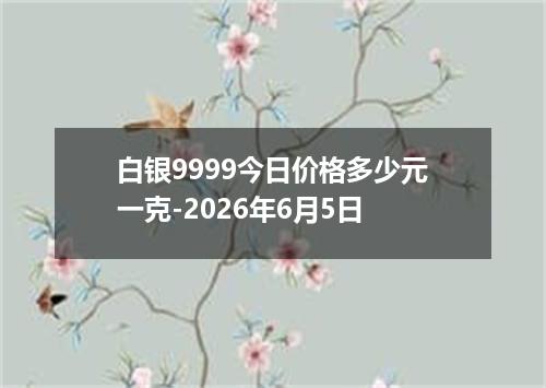 白银9999今日价格多少元一克-2026年6月5日