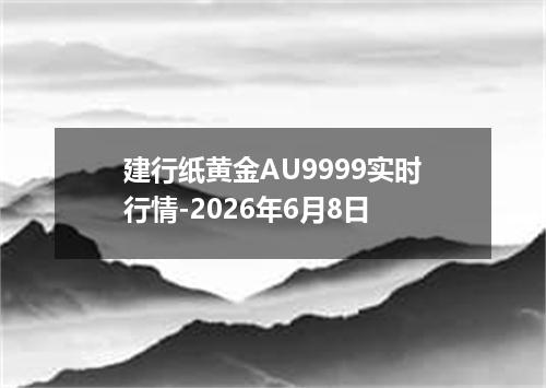 建行纸黄金AU9999实时行情-2026年6月8日