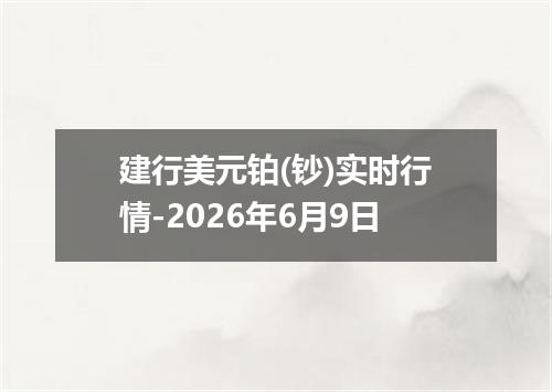 建行美元铂(钞)实时行情-2026年6月9日
