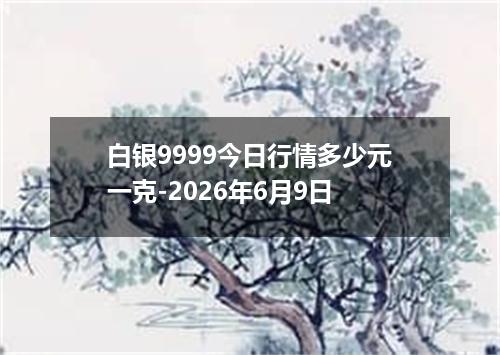 白银9999今日行情多少元一克-2026年6月9日