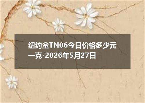 纽约金TN06今日价格多少元一克-2026年5月27日