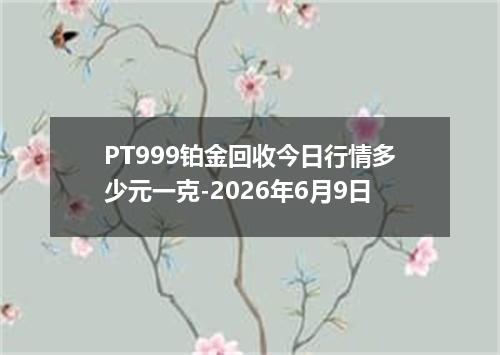 PT999铂金回收今日行情多少元一克-2026年6月9日