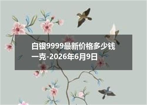 白银9999最新价格多少钱一克-2026年6月9日