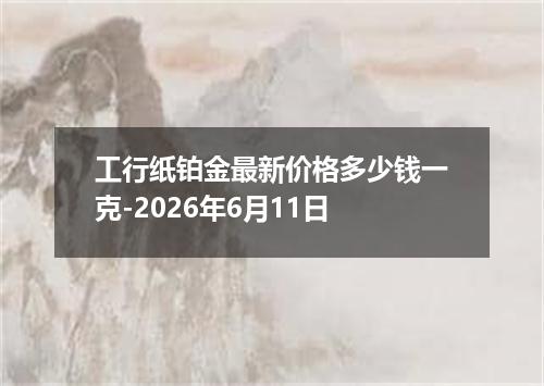 工行纸铂金最新价格多少钱一克-2026年6月11日
