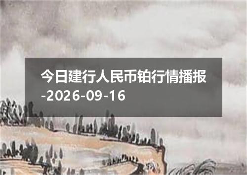 今日建行人民币铂行情播报-2026-09-16