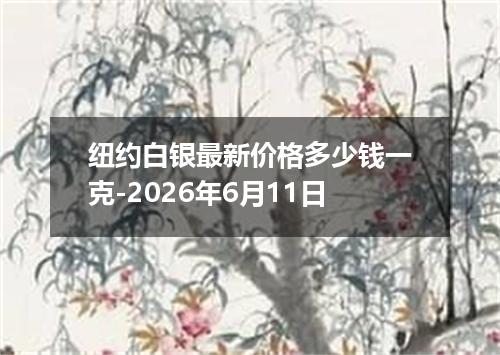 纽约白银最新价格多少钱一克-2026年6月11日