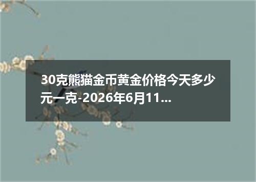30克熊猫金币黄金价格今天多少元一克-2026年6月11日