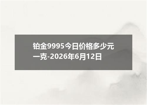 铂金9995今日价格多少元一克-2026年6月12日