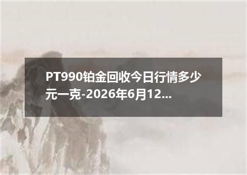 PT990铂金回收今日行情多少元一克-2026年6月12日