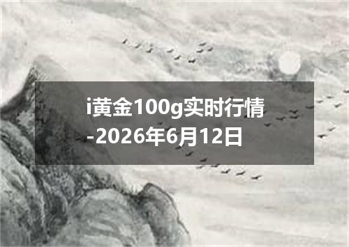 i黄金100g实时行情-2026年6月12日