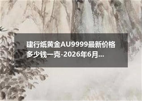 建行纸黄金AU9999最新价格多少钱一克-2026年6月12日