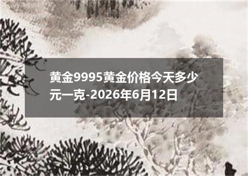 黄金9995黄金价格今天多少元一克-2026年6月12日