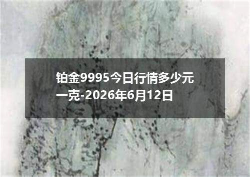 铂金9995今日行情多少元一克-2026年6月12日