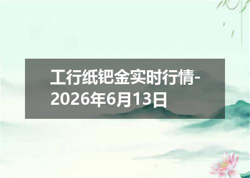 工行纸钯金实时行情-2026年6月13日