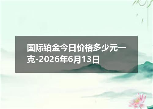 国际铂金今日价格多少元一克-2026年6月13日