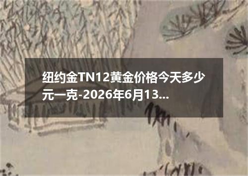 纽约金TN12黄金价格今天多少元一克-2026年6月13日