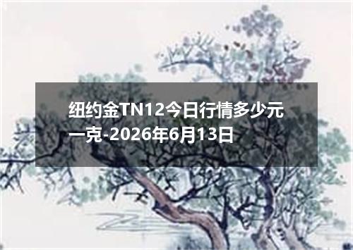 纽约金TN12今日行情多少元一克-2026年6月13日