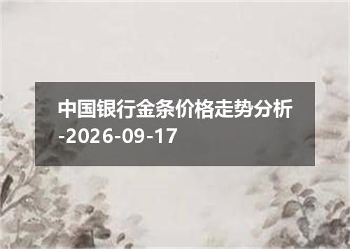 中国银行金条价格走势分析-2026-09-17