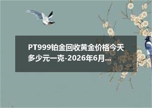 PT999铂金回收黄金价格今天多少元一克-2026年6月13日