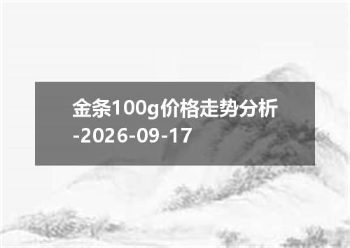 金条100g价格走势分析-2026-09-17