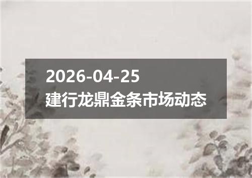 2026-04-25建行龙鼎金条市场动态
