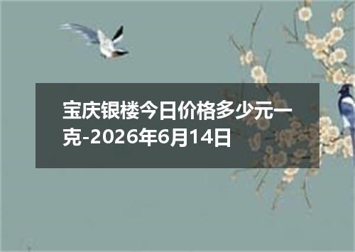 宝庆银楼今日价格多少元一克-2026年6月14日