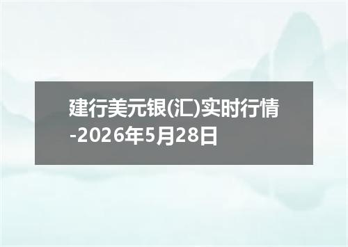 建行美元银(汇)实时行情-2026年5月28日