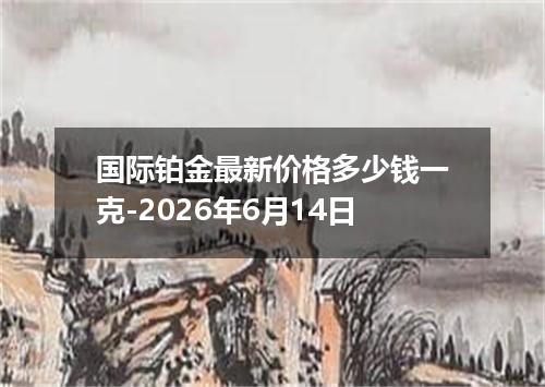 国际铂金最新价格多少钱一克-2026年6月14日