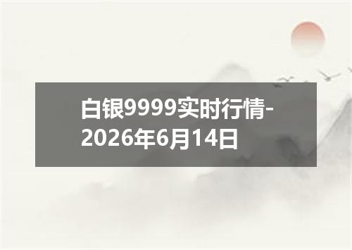 白银9999实时行情-2026年6月14日