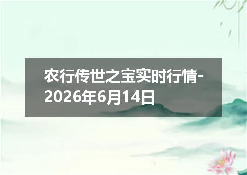 农行传世之宝实时行情-2026年6月14日
