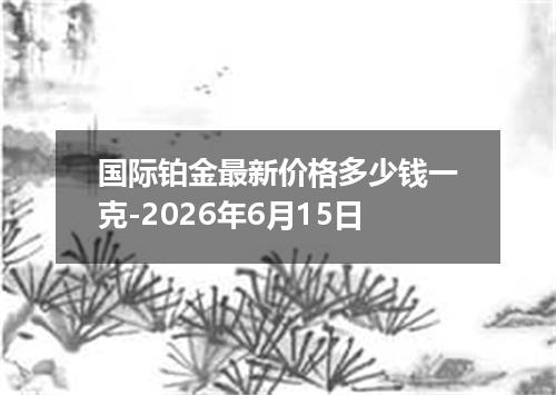 国际铂金最新价格多少钱一克-2026年6月15日