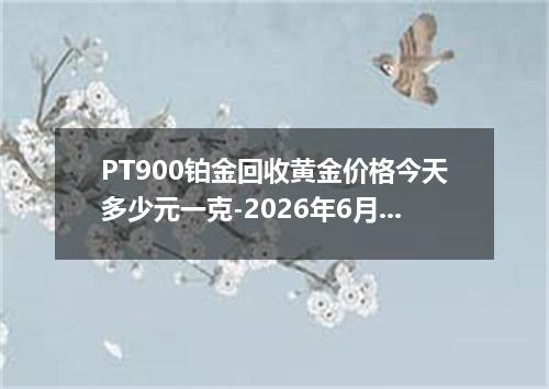 PT900铂金回收黄金价格今天多少元一克-2026年6月15日