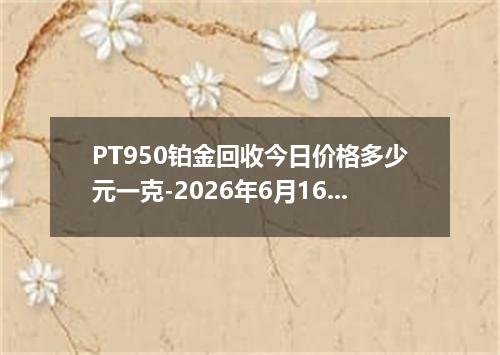 PT950铂金回收今日价格多少元一克-2026年6月16日