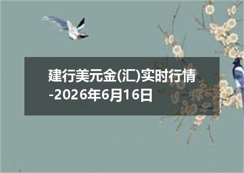 建行美元金(汇)实时行情-2026年6月16日