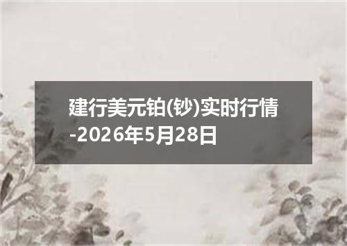 建行美元铂(钞)实时行情-2026年5月28日