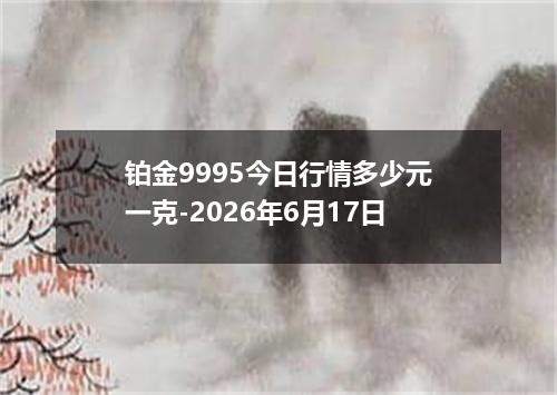 铂金9995今日行情多少元一克-2026年6月17日