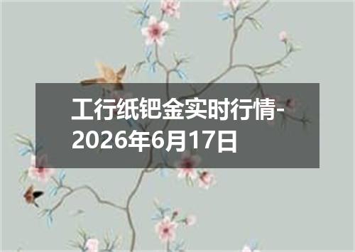 工行纸钯金实时行情-2026年6月17日