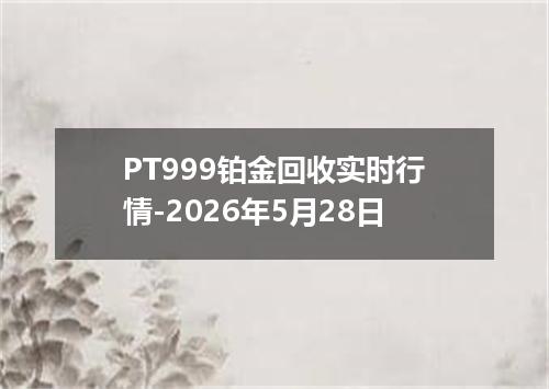 PT999铂金回收实时行情-2026年5月28日