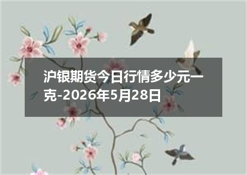 沪银期货今日行情多少元一克-2026年5月28日