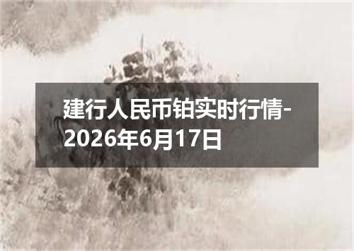 建行人民币铂实时行情-2026年6月17日