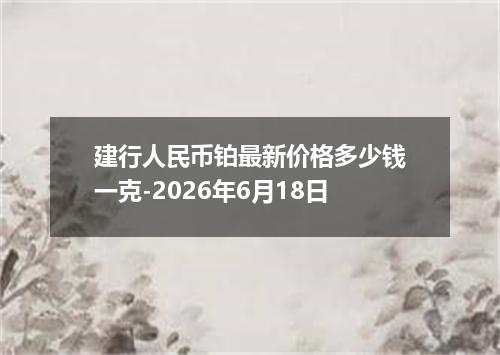 建行人民币铂最新价格多少钱一克-2026年6月18日