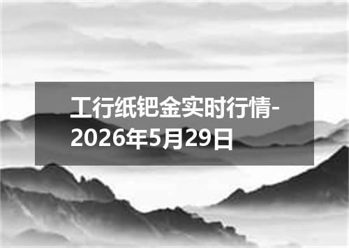 工行纸钯金实时行情-2026年5月29日