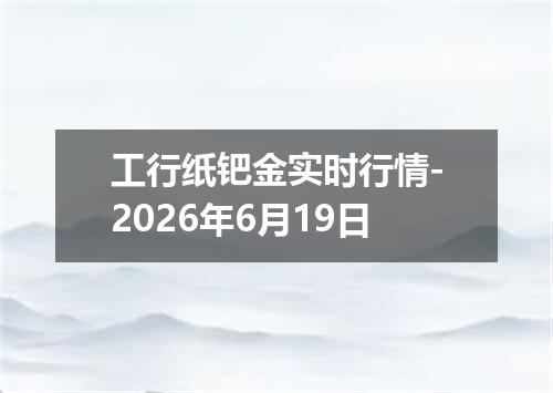 工行纸钯金实时行情-2026年6月19日