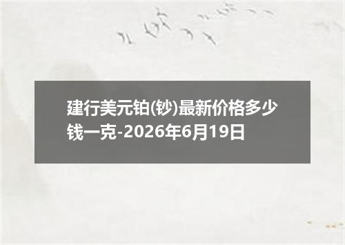 建行美元铂(钞)最新价格多少钱一克-2026年6月19日
