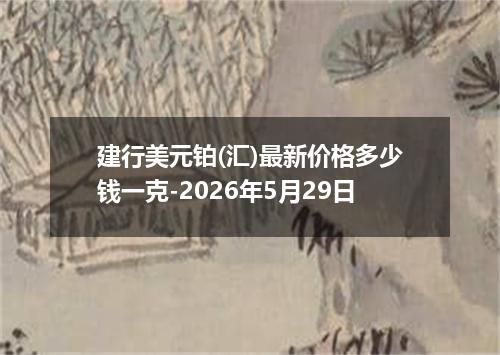 建行美元铂(汇)最新价格多少钱一克-2026年5月29日