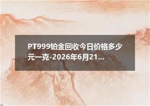 PT999铂金回收今日价格多少元一克-2026年6月21日