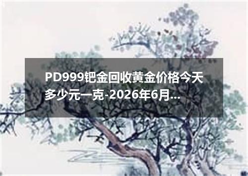 PD999钯金回收黄金价格今天多少元一克-2026年6月22日