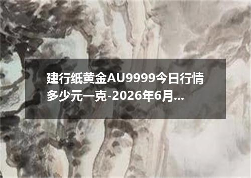 建行纸黄金AU9999今日行情多少元一克-2026年6月22日